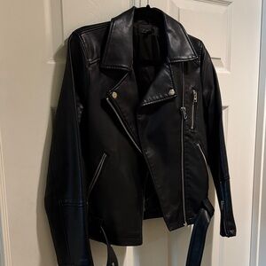 TopShop Black Faux Leather Moto Jacket
